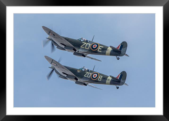Spitfires MH415 and MH434 Framed Mounted Print by J Biggadike