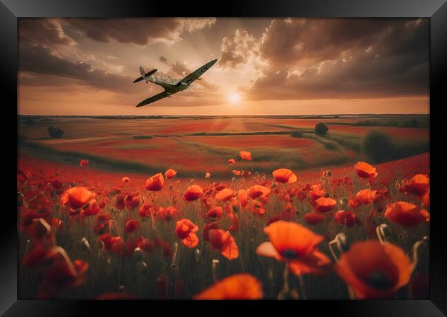 Spitfire Running In Framed Print by J Biggadike