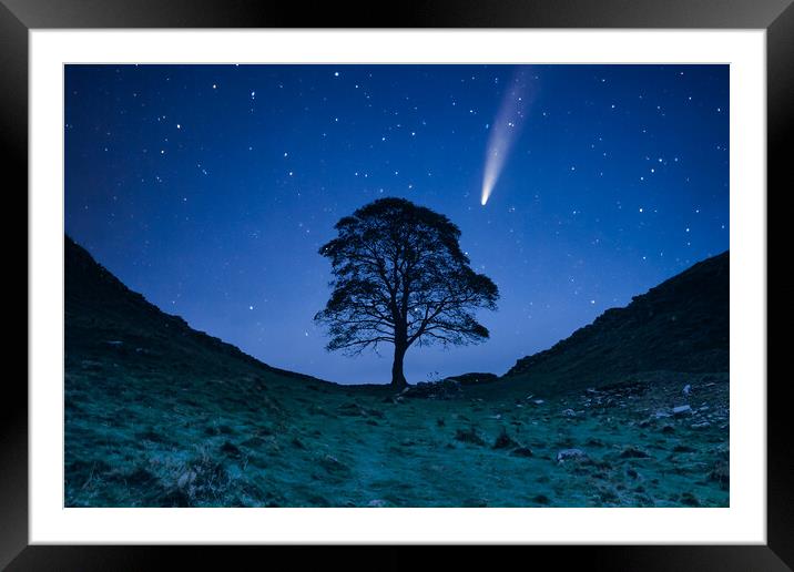 Sycamore Gap Comet Framed Mounted Print by J Biggadike