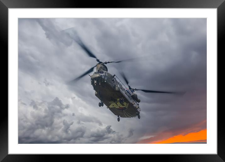 The Mighty Chinook Framed Mounted Print by J Biggadike