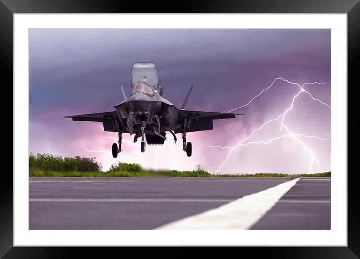 Lightning Strike Framed Mounted Print by J Biggadike