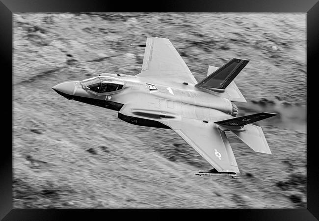 F35 Lightning II Black and White Framed Print by J Biggadike