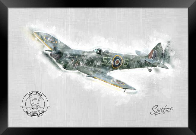 Supermarine Spitfire Mk XVI TE311 Painting Framed Print by J Biggadike