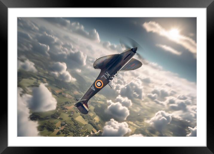 Supermarine Spitfire Victory Framed Mounted Print by J Biggadike
