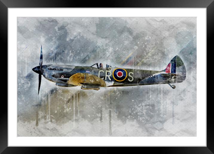 Supermarine Spitfire Mk XVI TD248 Framed Mounted Print by J Biggadike