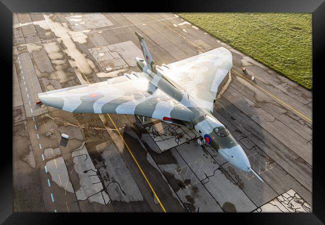 Vulcan Bomber Aerial View Framed Print by J Biggadike