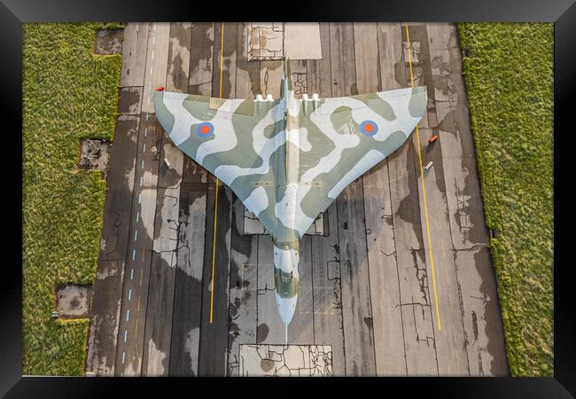 Vulcan Bomber Aerial View Framed Print by J Biggadike