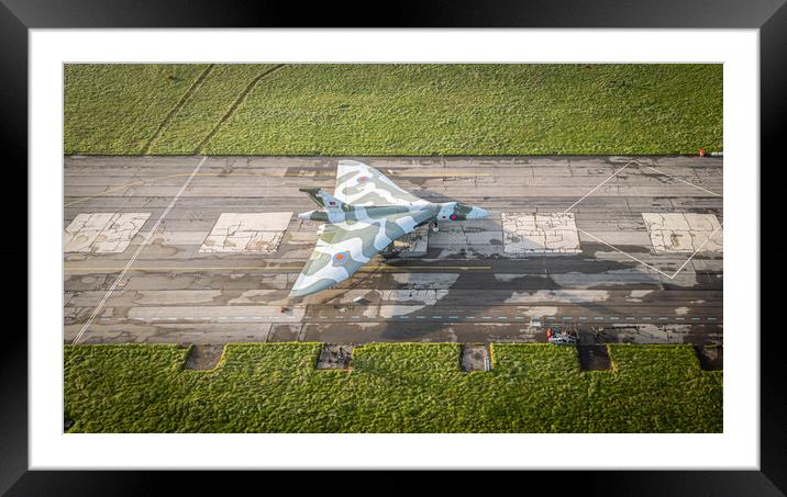 Vulcan Bomber Aerial View Framed Mounted Print by J Biggadike