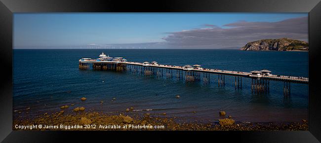 Llandudno Pier Panoramic Framed Print by J Biggadike