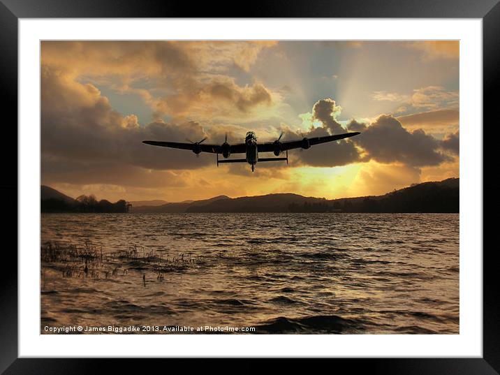 Lancaster and the Lake Framed Mounted Print by J Biggadike