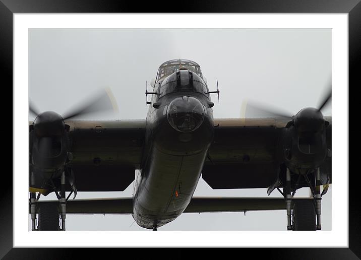 Lancaster Approach Framed Mounted Print by J Biggadike