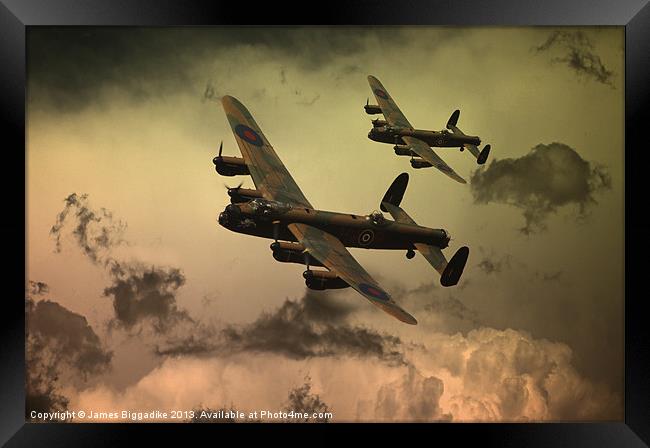 Lancaster Fire In The Sky Framed Print by J Biggadike