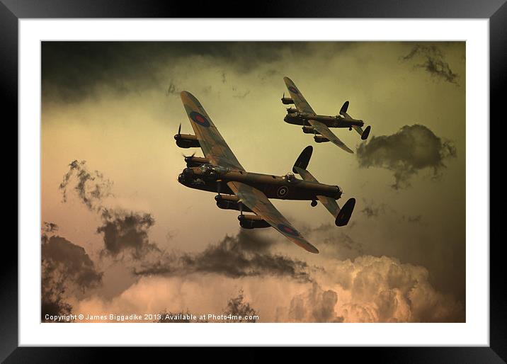 Lancaster Fire In The Sky Framed Mounted Print by J Biggadike