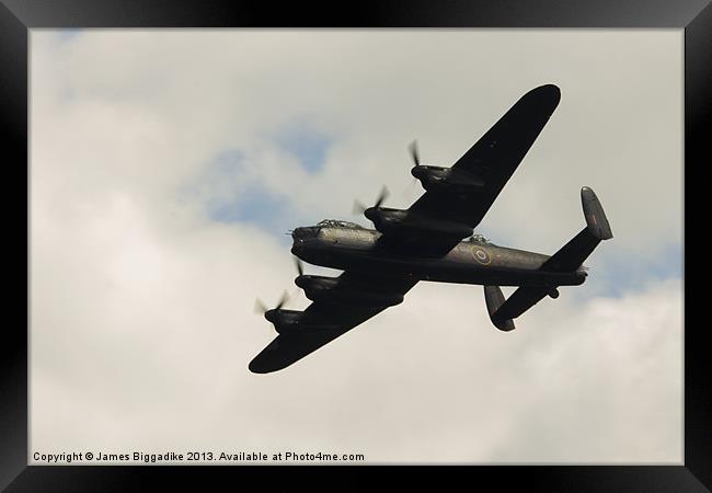 Backlit Lancaster Bomber Framed Print by J Biggadike