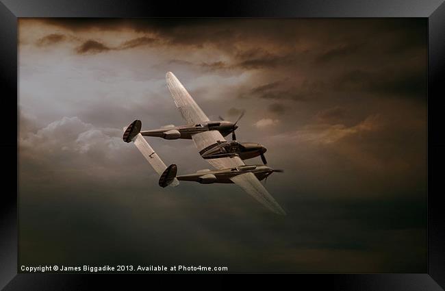P38 In The Pacific Framed Print by J Biggadike