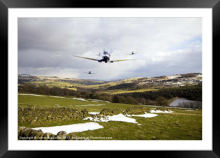 Spitfire Trio Framed Mounted Print by J Biggadike