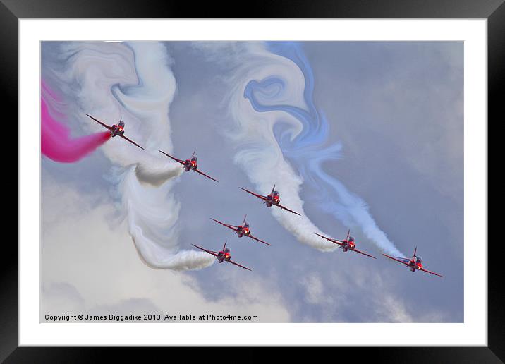 Red Swirl Framed Mounted Print by J Biggadike