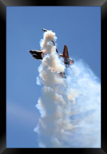 F16 Smoke On Framed Print by J Biggadike