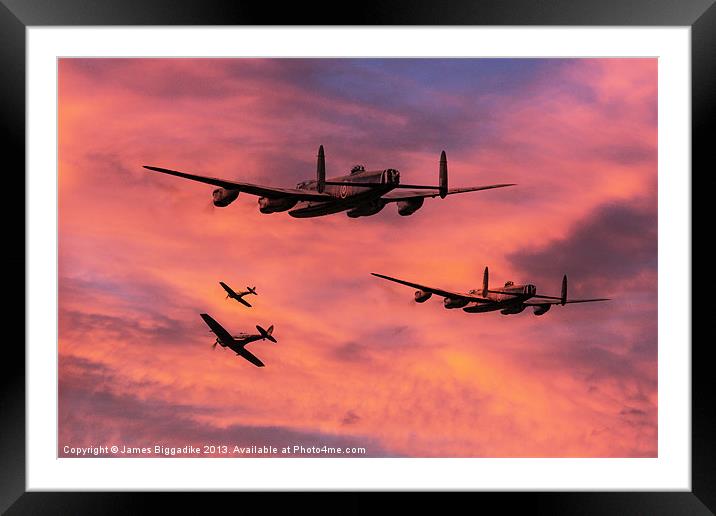 Bomber Escort - Dawn Raid Framed Mounted Print by J Biggadike