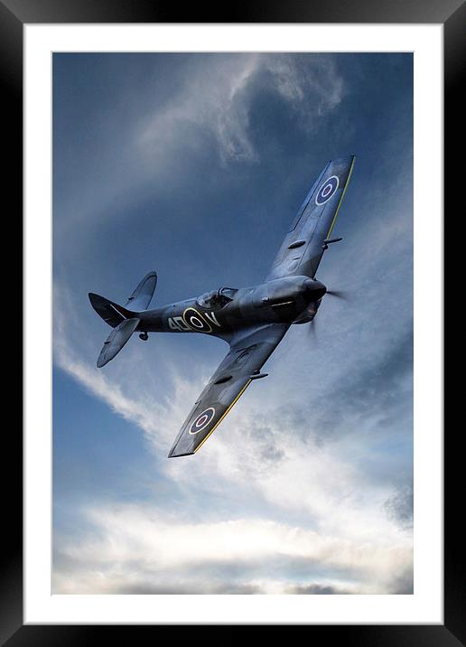 Supermarine Spitfire Pass Framed Mounted Print by J Biggadike
