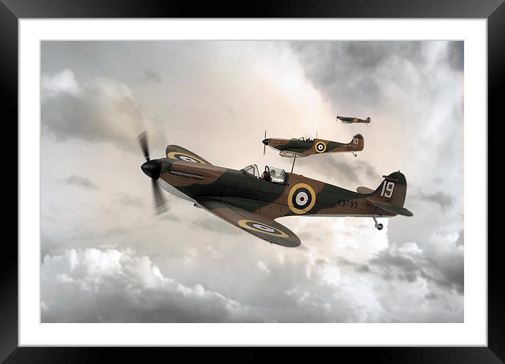 Supermarine Spitfire Mk I Framed Mounted Print by J Biggadike