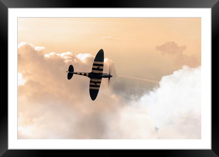Spitfire PR11 Framed Mounted Print by J Biggadike