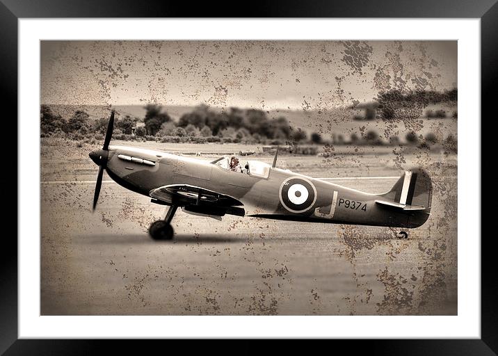 Spitfire Mk1A Framed Mounted Print by J Biggadike