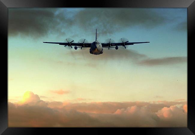 C-130E Inbound Framed Print by J Biggadike