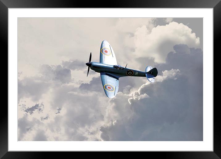 Blue Spitfire Framed Mounted Print by J Biggadike