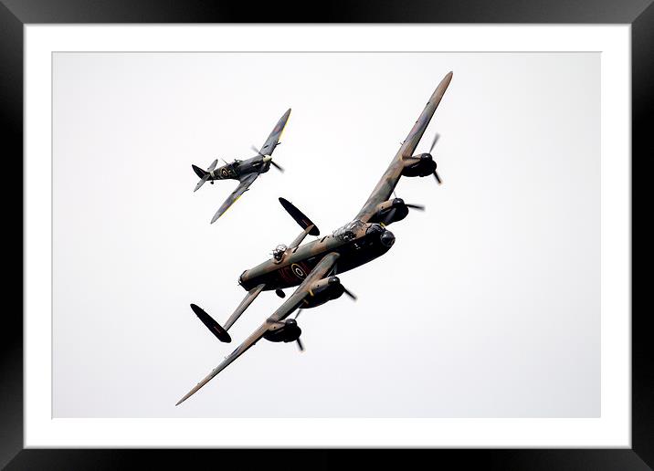 BBMF Lancaster and Spitfire  Framed Mounted Print by J Biggadike