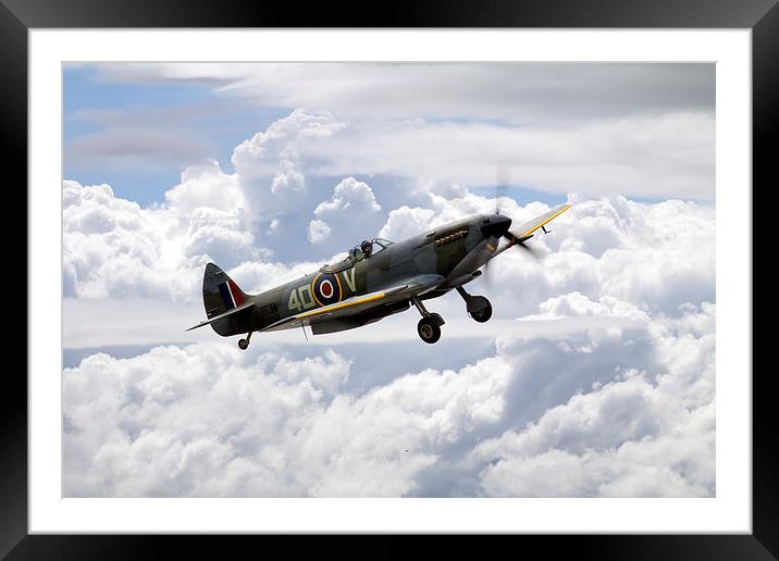  Spitfire 4DV Framed Mounted Print by J Biggadike