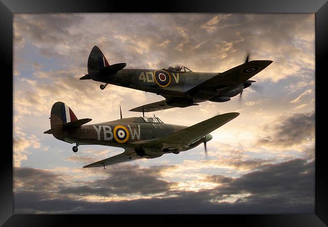  Spitfire and Hurricane Framed Print by J Biggadike