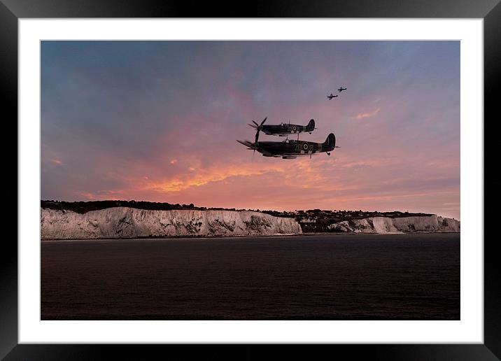 Coastal Spitfires Framed Mounted Print by J Biggadike