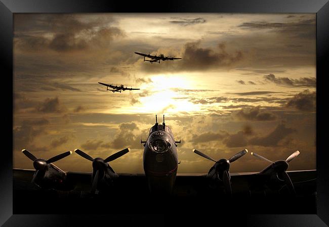 Golden Lancasters  Framed Print by J Biggadike