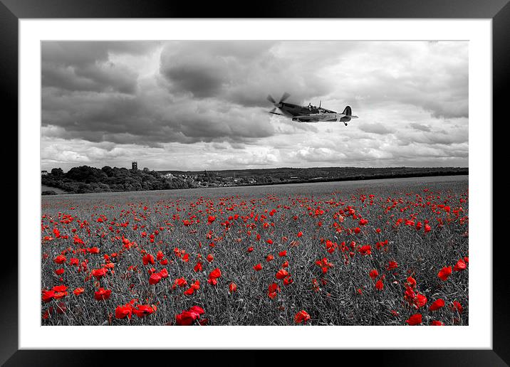 Spitfire Red  Framed Mounted Print by J Biggadike
