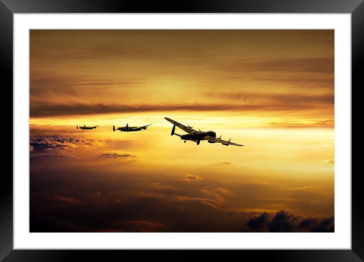 One Two Three Lancasters  Framed Mounted Print by J Biggadike
