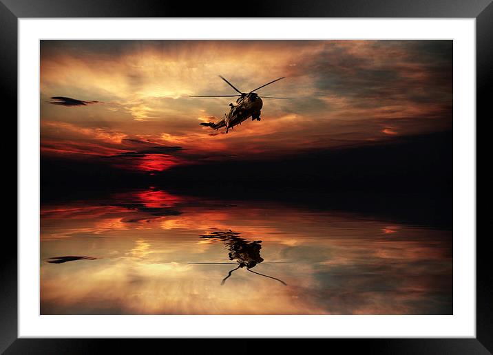 Sea King Sunset  Framed Mounted Print by J Biggadike