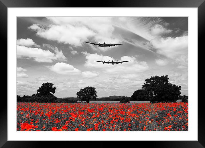 Two Lancasters Poppy Pass - Selective Framed Mounted Print by J Biggadike