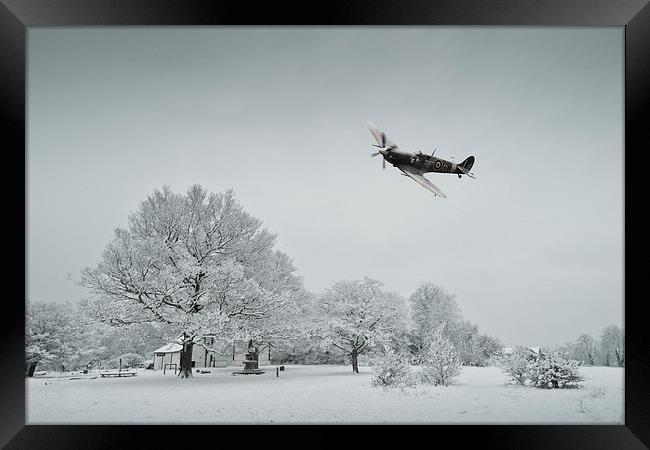 A Spitfire Winter  Framed Print by J Biggadike