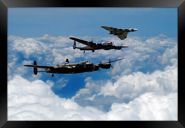 Vulcan and Lancasters  Framed Print by J Biggadike