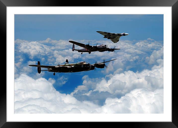 Vulcan and Lancasters  Framed Mounted Print by J Biggadike