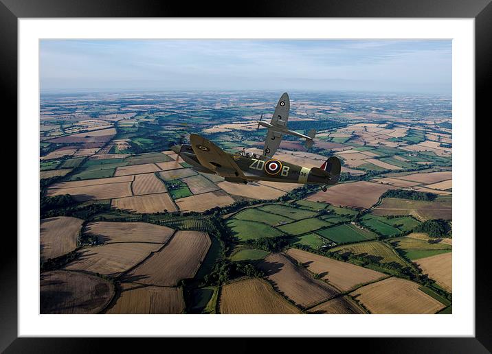 Spitfire Force  Framed Mounted Print by J Biggadike