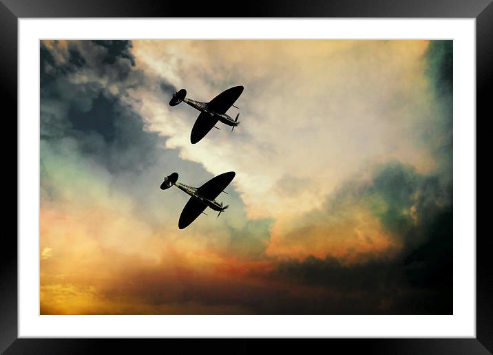 Supermarine Spitfires  Framed Mounted Print by J Biggadike
