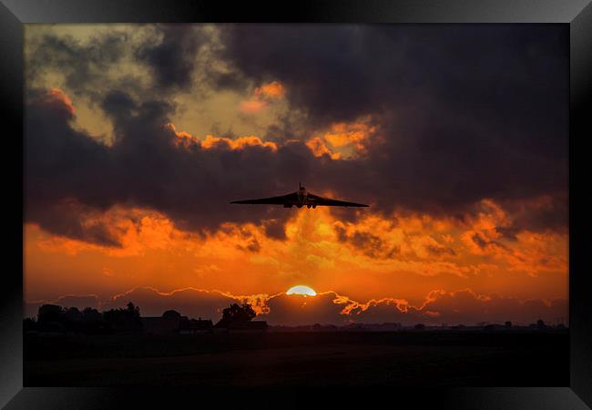 Vulcan Sunset Scramble  Framed Print by J Biggadike