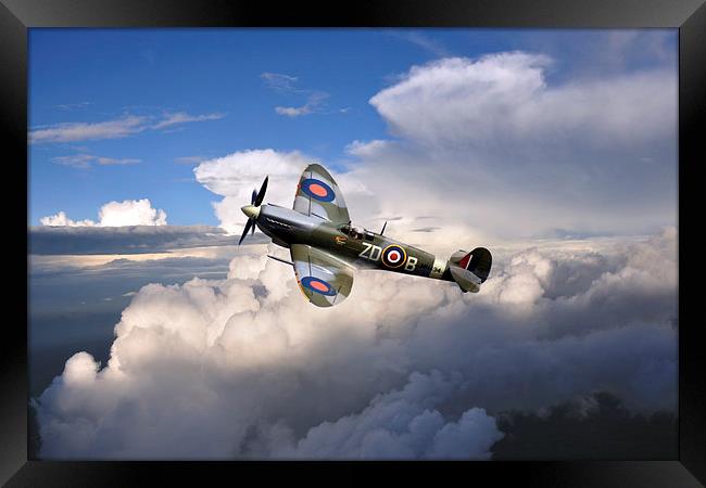 Spitfire Air to Air Framed Print by J Biggadike
