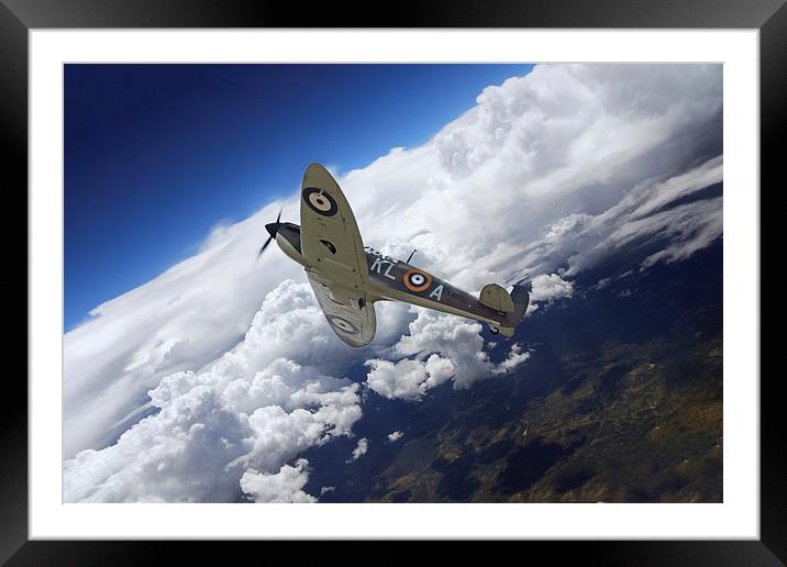 Spitfire Free  Framed Mounted Print by J Biggadike
