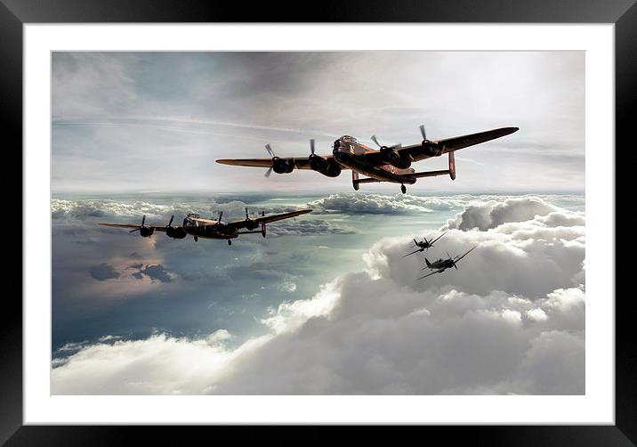 Lancasters and Spitfires  Framed Mounted Print by J Biggadike
