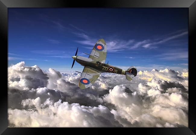 Spitfire Airobatics  Framed Print by J Biggadike