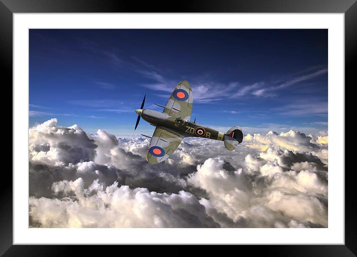 Spitfire Airobatics  Framed Mounted Print by J Biggadike