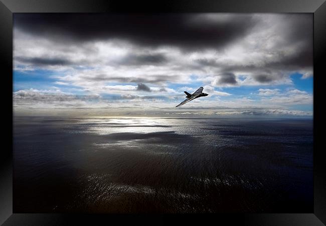 Vulcan Over The Channel  Framed Print by J Biggadike